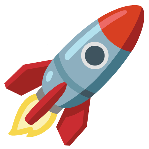 Google design of the rocket emoji verson:Noto Color Emoji 15.0