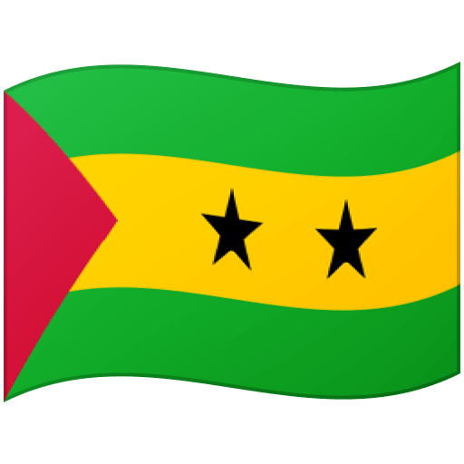 Google design of the flag: São Tomé & Príncipe emoji verson:Noto Color Emoji 15.0
