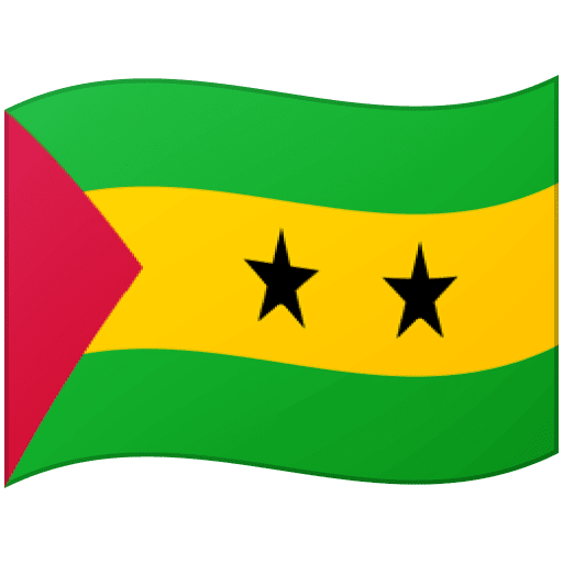 Google design of the flag: São Tomé & Príncipe emoji verson:Noto Color Emoji 15.0