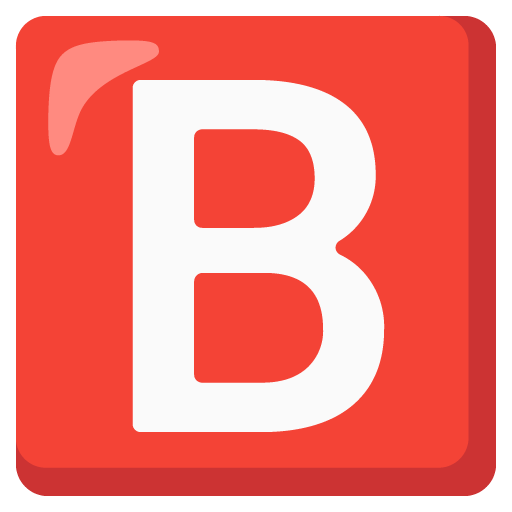 Google design of the B button (blood type) emoji verson:Noto Color Emoji 15.0