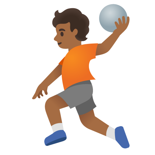 Google design of the person playing handball: medium-dark skin tone emoji verson:Noto Color Emoji 15.0