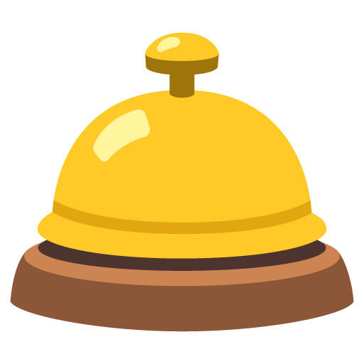 Google design of the bellhop bell emoji verson:Noto Color Emoji 15.0