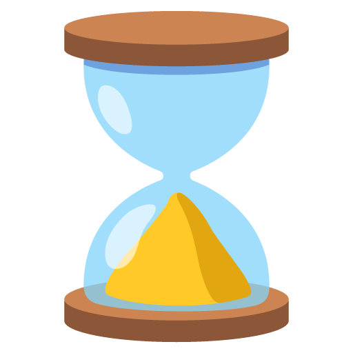 Google design of the hourglass done emoji verson:Noto Color Emoji 15.0