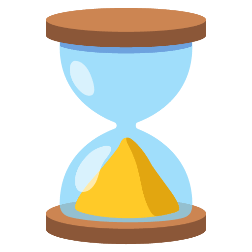 Google design of the hourglass done emoji verson:Noto Color Emoji 15.0
