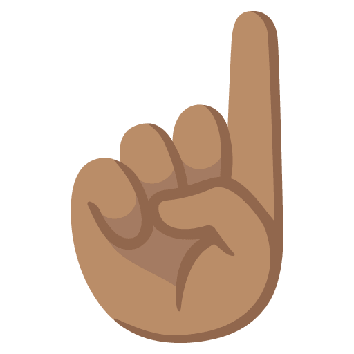 Google design of the index pointing up: medium skin tone emoji verson:Noto Color Emoji 15.0