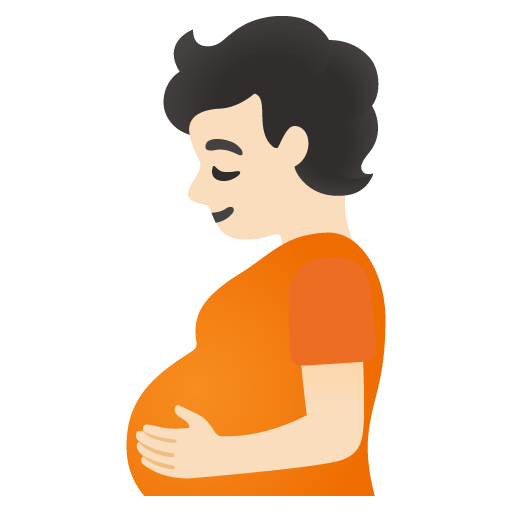 Google design of the pregnant person: light skin tone emoji verson:Noto Color Emoji 15.0