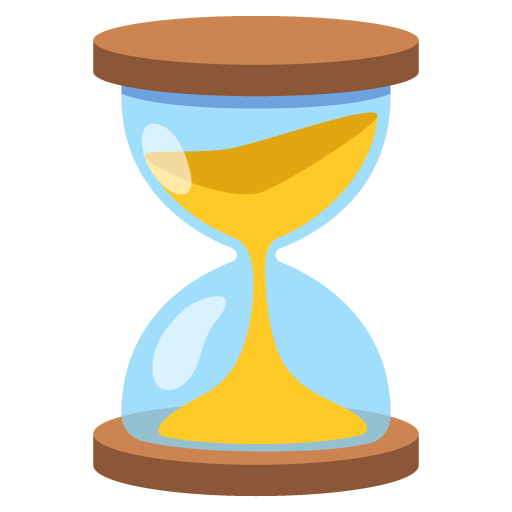 Google design of the hourglass not done emoji verson:Noto Color Emoji 15.0