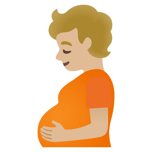 Google design of the pregnant person: medium-light skin tone emoji verson:Noto Color Emoji 15.0
