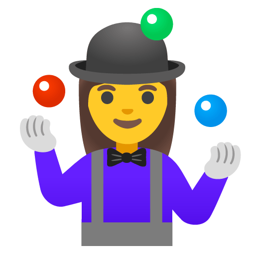 Google design of the woman juggling emoji verson:Noto Color Emoji 15.0