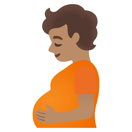 Google design of the pregnant person: medium skin tone emoji verson:Noto Color Emoji 15.0