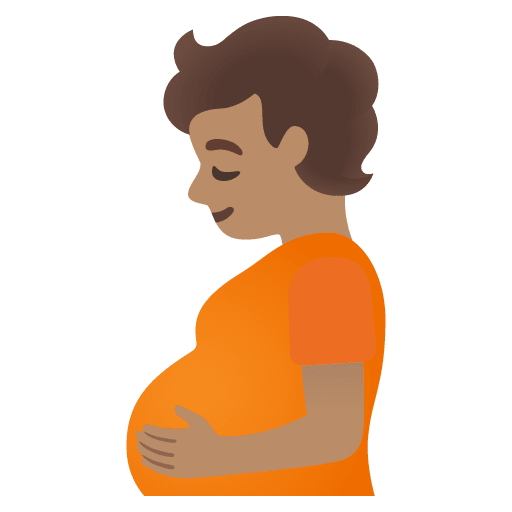 Google design of the pregnant person: medium skin tone emoji verson:Noto Color Emoji 15.0