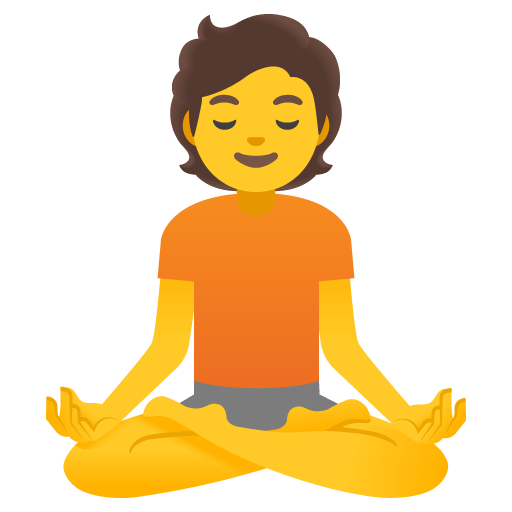 Google design of the person in lotus position emoji verson:Noto Color Emoji 15.0