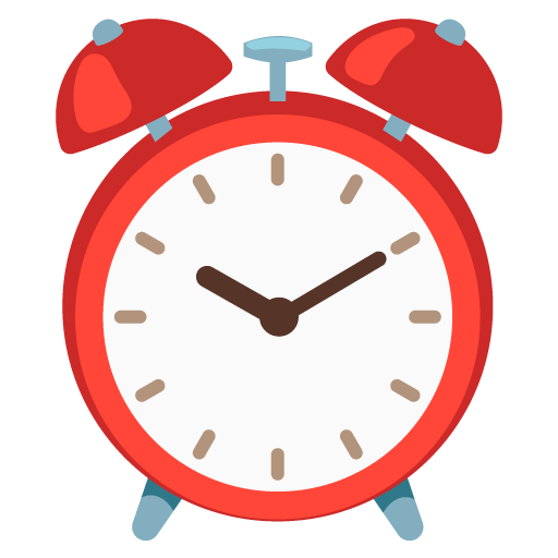 Google design of the alarm clock emoji verson:Noto Color Emoji 15.0