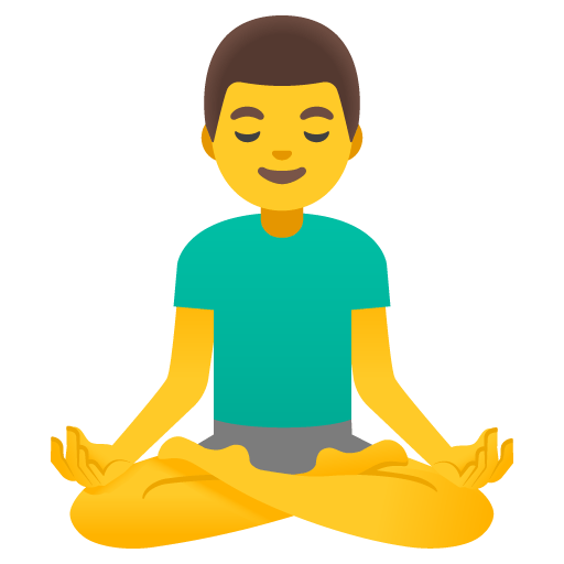 Google design of the man in lotus position emoji verson:Noto Color Emoji 15.0