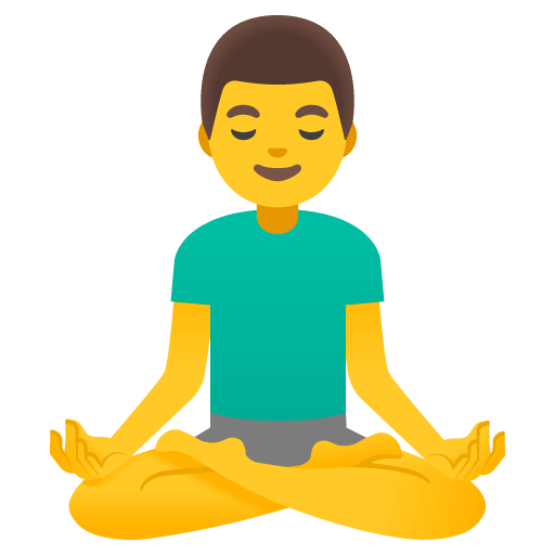 Google design of the man in lotus position emoji verson:Noto Color Emoji 15.0