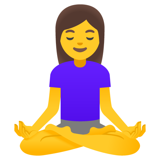 Google design of the woman in lotus position emoji verson:Noto Color Emoji 15.0