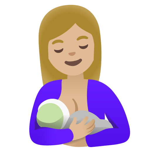 Google design of the breast-feeding: medium-light skin tone emoji verson:Noto Color Emoji 15.0