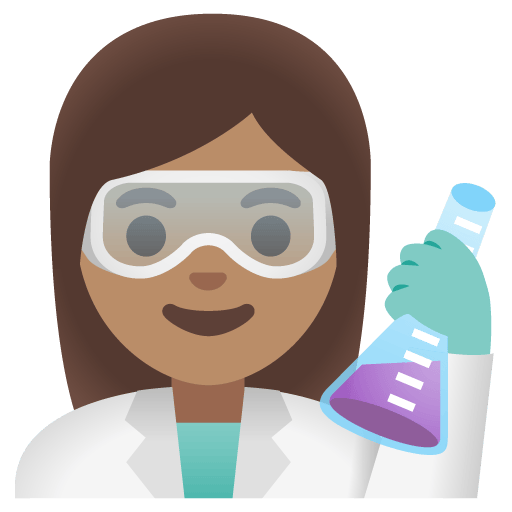 Google design of the woman scientist: medium skin tone emoji verson:Noto Color Emoji 15.0