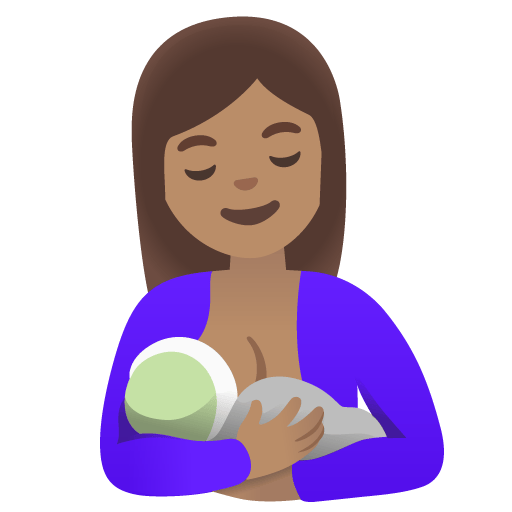 Google design of the breast-feeding: medium skin tone emoji verson:Noto Color Emoji 15.0