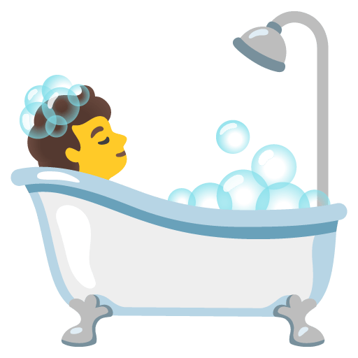 Google design of the person taking bath emoji verson:Noto Color Emoji 15.0