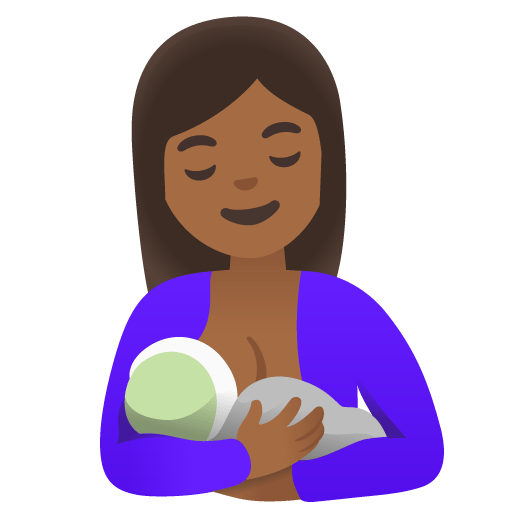Google design of the breast-feeding: medium-dark skin tone emoji verson:Noto Color Emoji 15.0