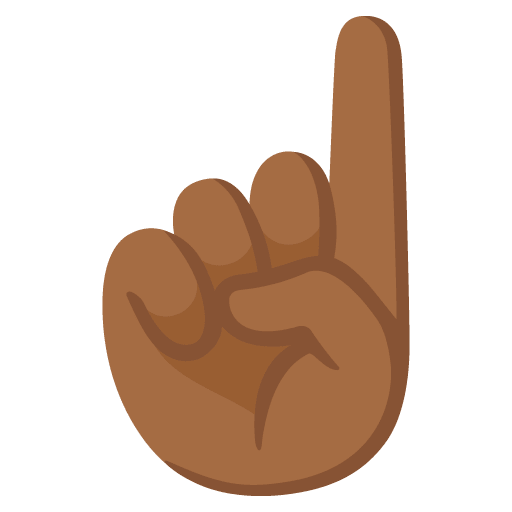 Google design of the index pointing up: medium-dark skin tone emoji verson:Noto Color Emoji 15.0
