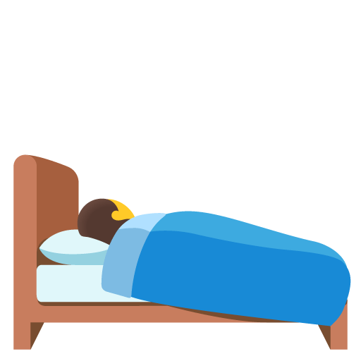 Google design of the person in bed emoji verson:Noto Color Emoji 15.0