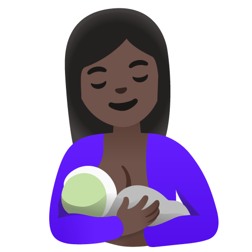 Google design of the breast-feeding: dark skin tone emoji verson:Noto Color Emoji 15.0