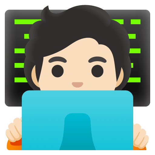 Google design of the technologist: light skin tone emoji verson:Noto Color Emoji 15.0