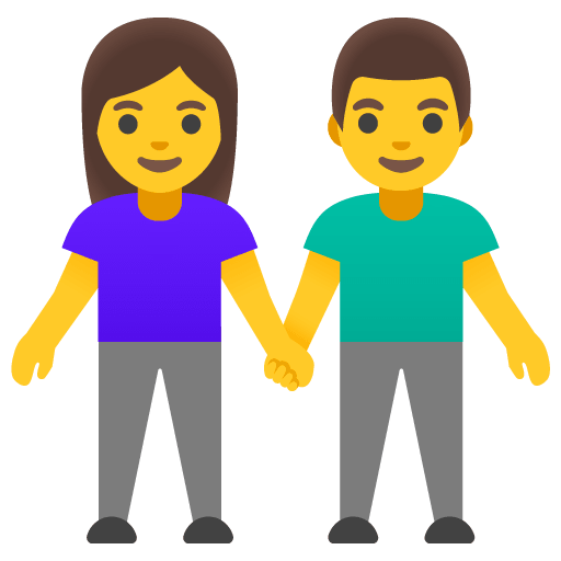 Google design of the woman and man holding hands emoji verson:Noto Color Emoji 15.0