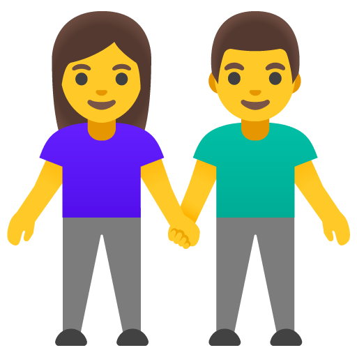 Google design of the woman and man holding hands emoji verson:Noto Color Emoji 15.0