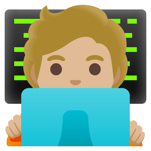 Google design of the technologist: medium-light skin tone emoji verson:Noto Color Emoji 15.0