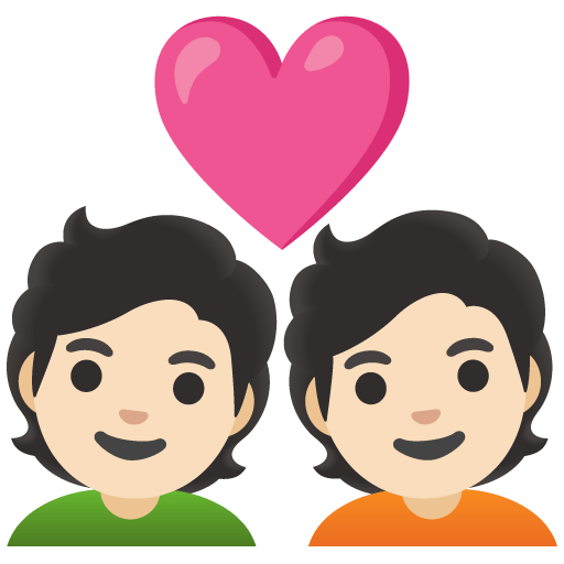 Google design of the couple with heart: light skin tone emoji verson:Noto Color Emoji 15.0