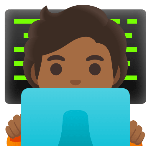 Google design of the technologist: medium-dark skin tone emoji verson:Noto Color Emoji 15.0