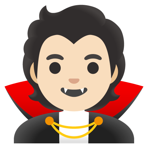 Google design of the vampire: light skin tone emoji verson:Noto Color Emoji 15.0