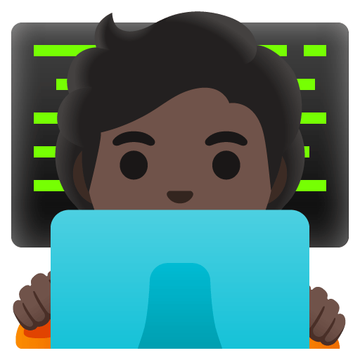 Google design of the technologist: dark skin tone emoji verson:Noto Color Emoji 15.0