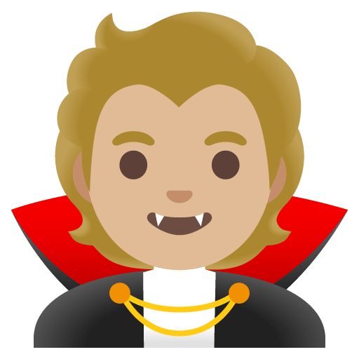 Google design of the vampire: medium-light skin tone emoji verson:Noto Color Emoji 15.0