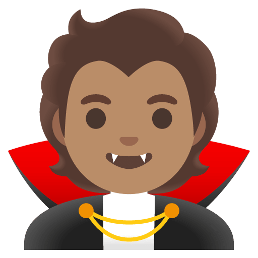 Google design of the vampire: medium skin tone emoji verson:Noto Color Emoji 15.0