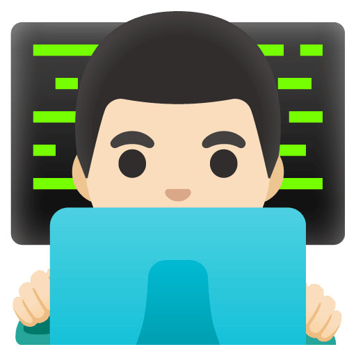 Google design of the man technologist: light skin tone emoji verson:Noto Color Emoji 15.0