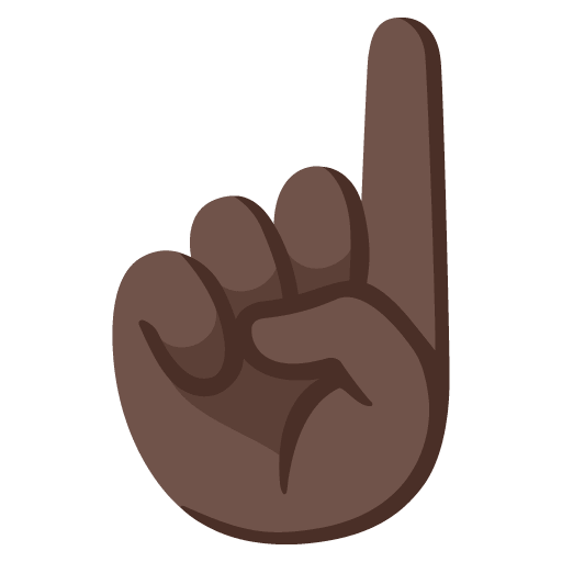 Google design of the index pointing up: dark skin tone emoji verson:Noto Color Emoji 15.0