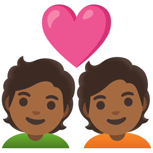 Google design of the couple with heart: medium-dark skin tone emoji verson:Noto Color Emoji 15.0