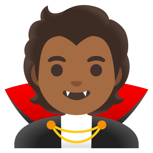 Google design of the vampire: medium-dark skin tone emoji verson:Noto Color Emoji 15.0