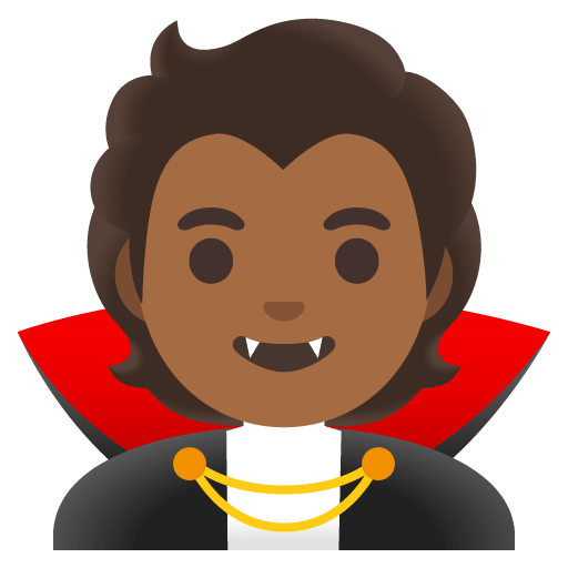 Google design of the vampire: medium-dark skin tone emoji verson:Noto Color Emoji 15.0