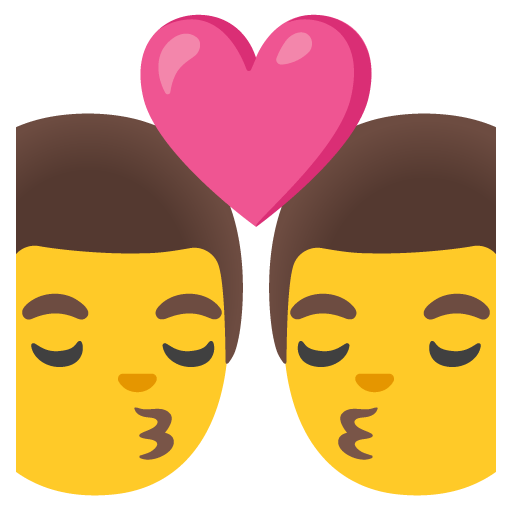 Google design of the kiss: man man emoji verson:Noto Color Emoji 15.0