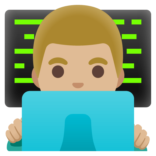 Google design of the man technologist: medium-light skin tone emoji verson:Noto Color Emoji 15.0