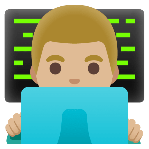 Google design of the man technologist: medium-light skin tone emoji verson:Noto Color Emoji 15.0