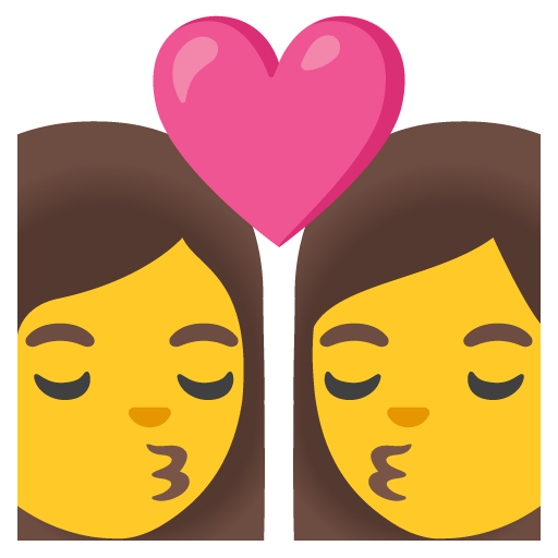 Google design of the kiss: woman woman emoji verson:Noto Color Emoji 15.0