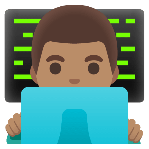 Google design of the man technologist: medium skin tone emoji verson:Noto Color Emoji 15.0