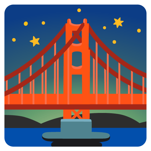 Google design of the bridge at night emoji verson:Noto Color Emoji 15.0