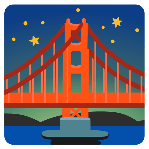 Google design of the bridge at night emoji verson:Noto Color Emoji 15.0